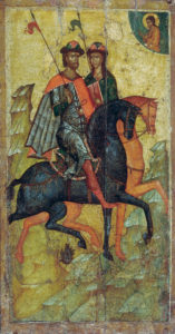 Борис и Глеб на конях. XIV в